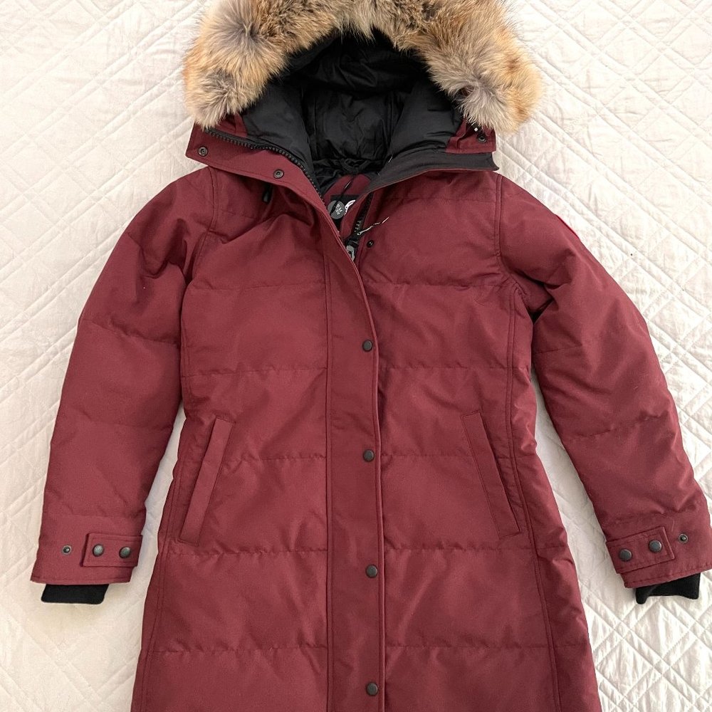 Canada Goose Women's Burgundy Parka with Fur-Trim Hood